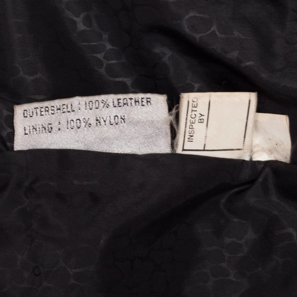 80s Black Leather Cropped Moto Jacket - Medium | Vintage Oversized Suede Coat - Picture 9 of 10